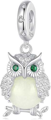 Glowing owl charm - glowing, european