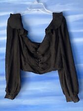 Boohoo Ladies Top Size Crop Cropped BOOHOO top Womens crop size 16 Black Chiffon