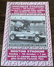 TRACKSTAR   F1  &  F2  STOCK  CAR   BOSTON  &  SKEGNESS PROGRAMME 7  OCT  1990