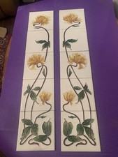 Art Nouveau  Fireplace Tiles Set Of 10 FULL SET