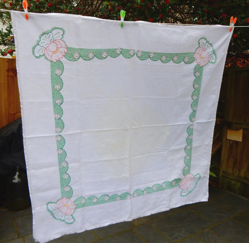 Vintage linen tablecloth water - linen,