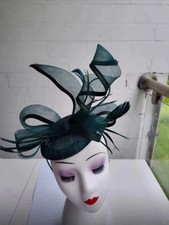 Green Fascinator Hat with Hair