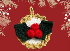 Handmade Crochet Figgy Pudding Small Christmas Decoration Gift Appliqué Ornament