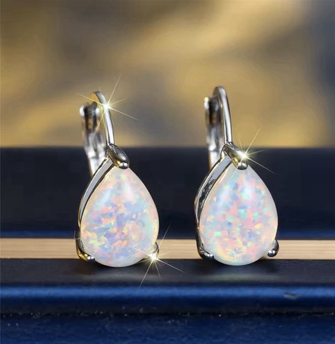 Silver white fire opal - silver,