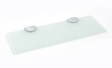 Glass Shelves Wall Mounted White Toughened Straight Various Chrome Supports