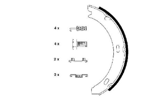 Parking brake shoe - shoe, rear