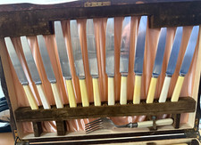 James Ryals  Stainless Steel Cutlery Canteen 59 Piece w/Ivorine knife handles