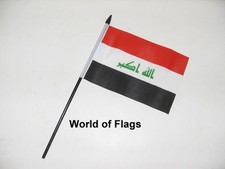 IRAQ SMALL HAND WAVING FLAG 6"