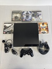 Playstation 3 PS3 Slim 160gb Console -CECH-3003A Full Set Up with Games #2