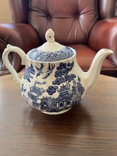 Rare Vintage Royal Wessex China Teapot Made In England Blue White