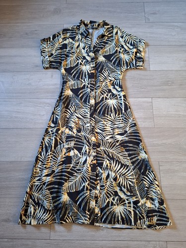 Zara black leaf print - leaf, midi
