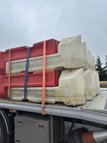 Red white plastic - &,