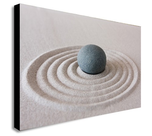 Zen pebble ripple canvas - zen,