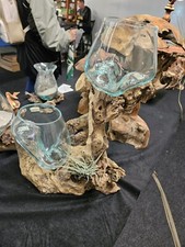 Molten glass terrarium - glass, /