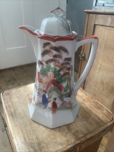 Hand painted kutani geisha - hand-painted,