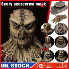 Halloween Scary Scarecrow Full Head Mask Coarse Jackstraw Cosplay Party Dress
