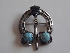 Charming Celtic/Saxon Themed Silver Tone Metal Brooch/Cloak Pin by Miracle