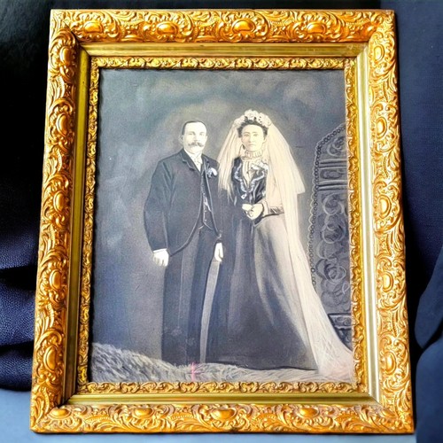 Antique gesso gilded picture - antique,