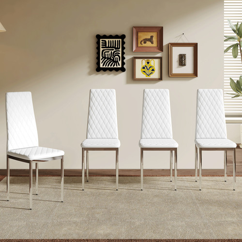 Set white pu dining - set,