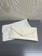Vintage Cream Leather Clutch