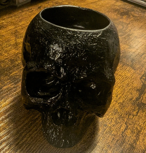 Black skull tea light - black,