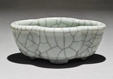 Chinese Antique Ge Type Porcelain Washer Mid Qing Dynasty 