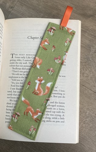 Handmade fabric bookmark foxes - bookmark,
