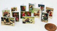 Dolls House Christmas Cards Celebration Greetings 1:12 Scale Miniature tumdee