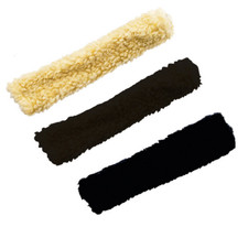 Hy Equestrian Faux Fur Fabric Nose Band Sleeve Noseband Cover Black/Brown/Cream