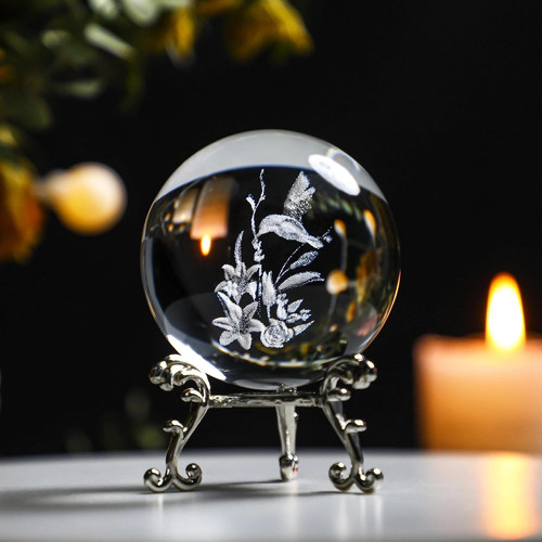 60mm glass laser hummingbird - glass,