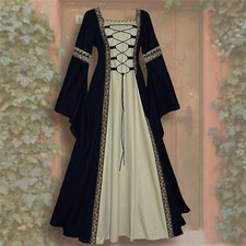Renaissance Fancy Dress Costume Adult Medieval Halloween Lady Gothic gown 2XL