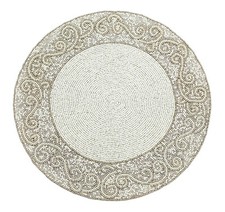 Ava Round Beaded Scroll Design