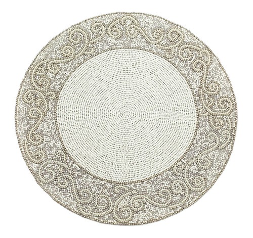 Ava round beaded scroll - beaded,