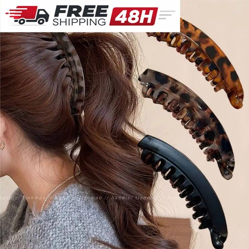 Tortoiseshell banana hair clip - tortoiseshell,