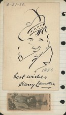 Harry Lauder Autograph Sketch