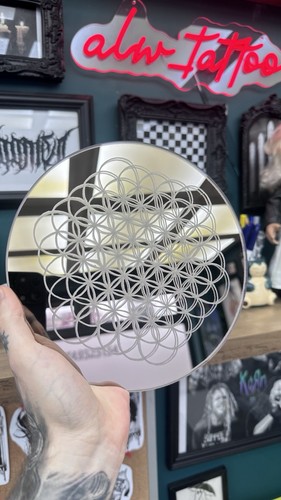 Hand engraved flower life - engraved,