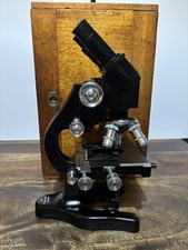 Vintage E. Leitz ~Camb Uni Bot Binocular Microscope ~ Objectives x12, x42 ,x70 