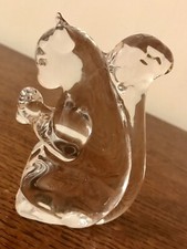 Gorgeous Vintage Clear Glass Squirrel With Nut Paperweight Ornament 4.5” Tall