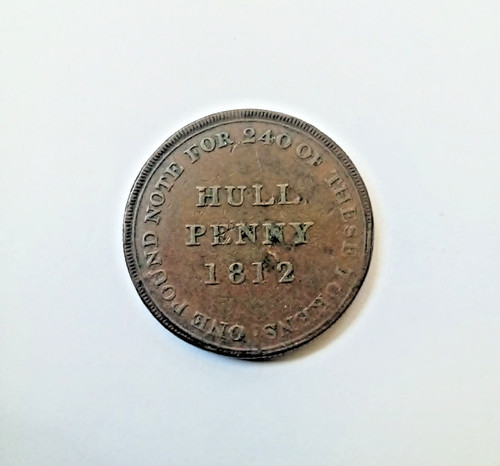 1812 hull penny conder token - penny,
