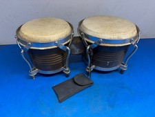 Vintage Wooden Bongos Raw-Hide