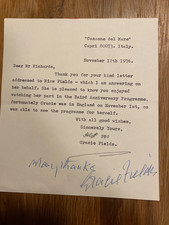 GRACIE FIELDS SIGNED LETTER WITH COA