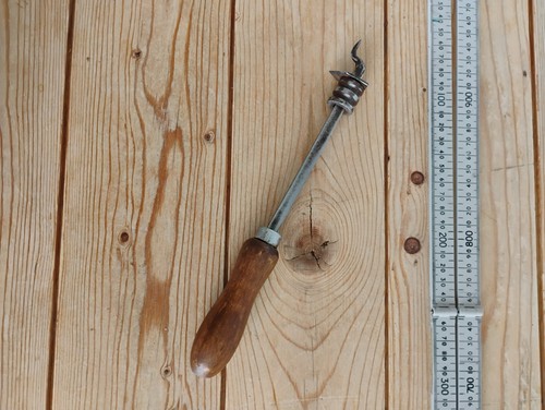 Vintage can opener with wood - vintage,