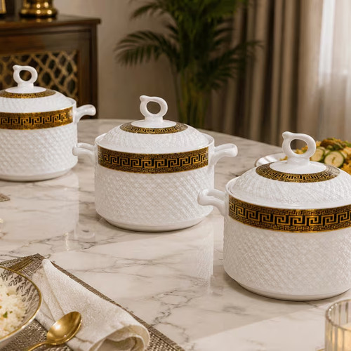 Piece ceramic serving bowl - 3,