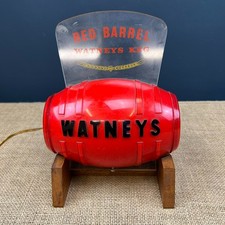 VINTAGE NOVELTY PUB BAR TABLE LAMP WATNEY'S KEG RED BARREL MAN CAVE RETRO LIGHT