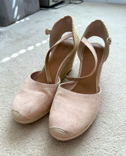 Pink faux suede - h&m, espadrille