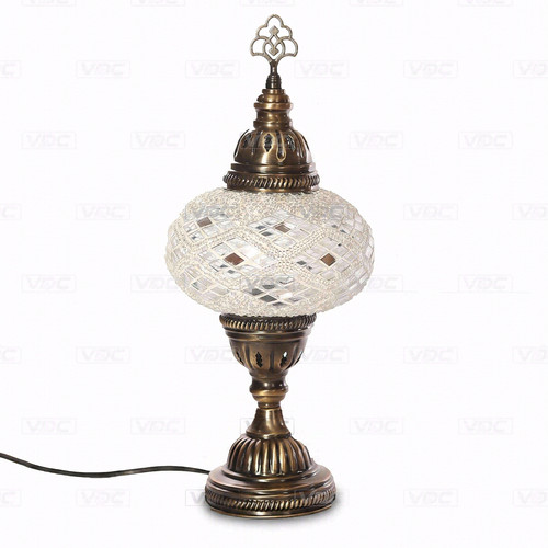 White turkish mosaic table - white,