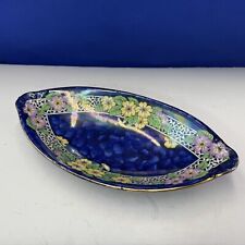 MALING OVAL  BLUE FLORAL PLATE DISH ‘PRIMROSE’ 6403 VINTAGE ART DECO c1934