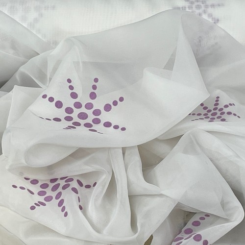 White starbuzz voile fabric - starbuzz,