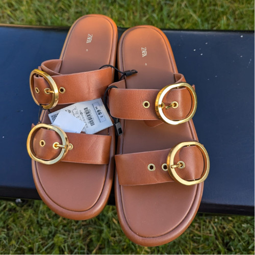 Zara women tan leather - women's,