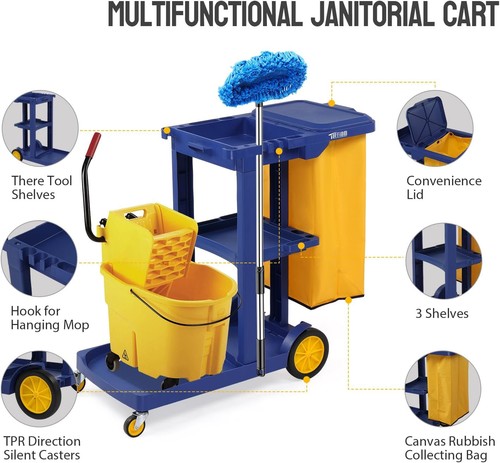 Tier cleaning trolley - trolley, on